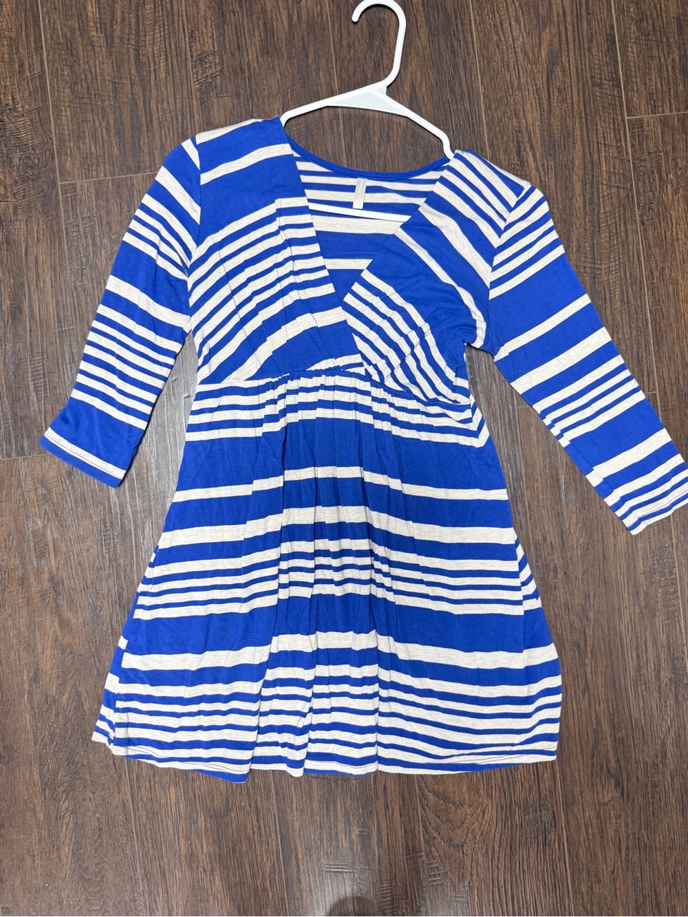 PINK BLUSH BLUE AND GRAY STRIPED LONG SLEEVE MATERNITY AND  NURSING TOP
